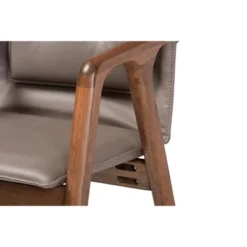 2pc Marcena Leather Upholstered And Wood Dining Chair Set Gray/Walnut Brown - Baxton Studio -Baxton Studio GUEST f0d7676d 7548 467f 987c bb858945e028