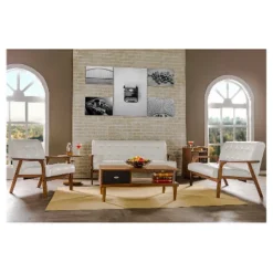 Mid-Century Masterpieces Loveseat White - Baxton Studio 9 Mid-Century Masterpieces Loveseat White - Baxton Studio -Baxton Studio GUEST f2b5df5b 83a9 4851 a1d3 36504199e40d
