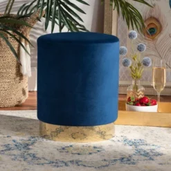 Chaela Velvet Metal Ottoman - Baxton Studio 12 Chaela Velvet Metal Ottoman - Baxton Studio -Baxton Studio GUEST f2b838ed 7ae4 4817 a44e 88b57233afb5