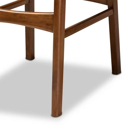 2pc Katya Wood Barstool Set - Baxton Studio 4 2pc Katya Wood Barstool Set - Baxton Studio - Image 4