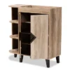 2 Door Wales Oak Wood Shoe Cabinet With Open Shelves Brown/Black - Baxton Studio