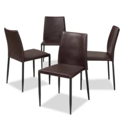 Set Of 4 Pascha Modern And Contemporary Faux Leather Upholstered Dining Chairs - Baxton Studio 11 Set Of 4 Pascha Modern And Contemporary Faux Leather Upholstered Dining Chairs - Baxton Studio -Baxton Studio GUEST f3fa63c6 42ae 4233 beec 67421869e1e6