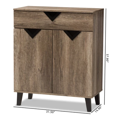 Wales Modern And Contemporary Wood Shoe Storage Cabinet Light Brown - Baxton Studio 1 Wales Modern And Contemporary Wood Shoe Storage Cabinet Light Brown - Baxton Studio
