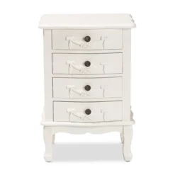Callen Wood 4 Drawer Nightstand White - Baxton Studio -Baxton Studio GUEST f4e8191f c123 4621 9bb3 68454561d9dc