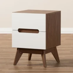 Calypso Mid - Century Modern Wood 3 - Drawer Storage Nightstand - Brown - Baxton Studio 12 Calypso Mid - Century Modern Wood 3 - Drawer Storage Nightstand - Brown - Baxton Studio -Baxton Studio GUEST f4f024b5 b808 417f b1e7 0d70373e0a67