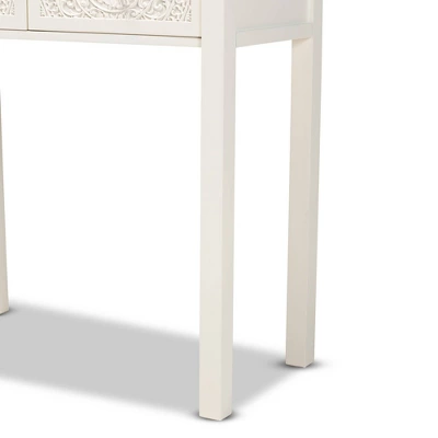 Lambert Wood 2 Drawer Console Table White - Baxton Studio 1 Lambert Wood 2 Drawer Console Table White - Baxton Studio