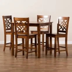 5pc Nicolette Wood Pub Dining Set Walnut/Brown - Baxton Studio 14 5pc Nicolette Wood Pub Dining Set Walnut/Brown - Baxton Studio -Baxton Studio GUEST f59979d4 3a5e 4f14 8d09 1af0c00c091a