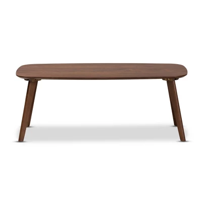 Dahlia Coffee Table Walnut - Baxton Studio: Mid-Century Modern Design, Rubberwood Frame, 43.3" Wide 1 Dahlia Coffee Table Walnut - Baxton Studio: Mid-Century Modern Design, Rubberwood Frame, 43.3" Wide