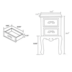 Levron Two-Tone And Antique Wood 2 Drawer Nightstand Walnut Brown/Antique White - Baxton Studio -Baxton Studio GUEST f5ed2b12 4aab 4d78 9ef7 0a22ba2fff2c