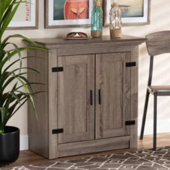 Bruce Farmhouse Wood 2 Doors Shoe Storage Cabinet Oak/Brown - Baxton Studio 13 Bruce Farmhouse Wood 2 Doors Shoe Storage Cabinet Oak/Brown - Baxton Studio -Baxton Studio GUEST f6301808 c64c 431f 89da 8accde0b2e1d