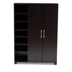 Marine Finished 2 Door Wood Entryway Shoe Storage Cabinet With Open Shelves Brown - Baxton Studio 16 Marine Finished 2 Door Wood Entryway Shoe Storage Cabinet With Open Shelves Brown - Baxton Studio -Baxton Studio GUEST f67e19fe 6463 434e 9e61 4e43613cf43c