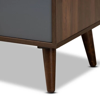 Garrick Two-Toned Wood 1 Drawer TV Stand For TVs Up To 50" Gray/Walnut Brown - Baxton Studio 6 Garrick Two-Toned Wood 1 Drawer TV Stand For TVs Up To 50" Gray/Walnut Brown - Baxton Studio - Image 6