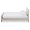 Full Samson Mid Century Fabric Upholstered Platform Bed Light Beige - Baxton Studio