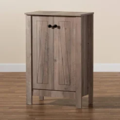 Derek Wood 2 Door Shoe Cabinet-Oak - Baxton Studio 14 Derek Wood 2 Door Shoe Cabinet-Oak - Baxton Studio -Baxton Studio GUEST f74e77a0 b56e 4464 903c 680aea751409