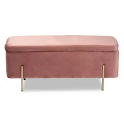 Rockwell Blush Velvet Metal Storage Bench Pink/Gold - Baxton Studio 13 Rockwell Blush Velvet Metal Storage Bench Pink/Gold - Baxton Studio -Baxton Studio GUEST f76b090b 95f3 408f a701 1ad7c6deac84