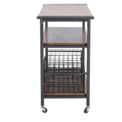 Lancashire Wood & Metal Kitchen Cart Brown - Baxton Studio -Baxton Studio GUEST f76ec6ca 8254 45bd 8738 8d2f7e686c61