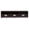 Gerhardine Wood 3 Drawer TV Stand For TVs Up To 62" Dark Brown - Baxton Studio