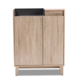 Fella Two-Tone Oak And Entryway Shoe Cabinet With Lift Top Storage Compartment Brown - Baxton Studio 16 Fella Two-Tone Oak And Entryway Shoe Cabinet With Lift Top Storage Compartment Brown - Baxton Studio -Baxton Studio GUEST f8a773e4 812e 457e 9611 11ef9cba64e5