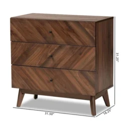 Hartman Wood 3 Drawer Storage Chest Walnut Brown - Baxton Studio -Baxton Studio GUEST f8e345b4 d9ed 4f27 833a 35bb367c6372