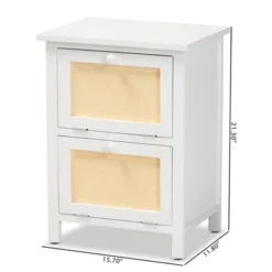 Sariah Wood Rattan 2 Door Nightstand White - Baxton Studio 20 Sariah Wood Rattan 2 Door Nightstand White - Baxton Studio -Baxton Studio GUEST f8e9593b 3d90 459a bf27 8391b960899c