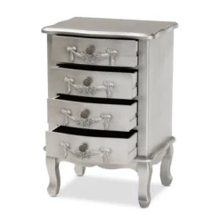 Callen Brushed Wood 4 Drawer Nightstand Silver - Baxton Studio 10 Callen Brushed Wood 4 Drawer Nightstand Silver - Baxton Studio -Baxton Studio GUEST f94eb276 cdac 4bc4 90dc f9f986ed5083