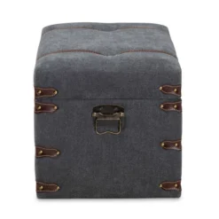 Palma Modern Transitional Fabric Upholstered Storage Trunk Ottoman Gray - Baxton Studio: Cushioned, Antique Brass Latches, No Assembly Required 12 Palma Modern Transitional Fabric Upholstered Storage Trunk Ottoman Gray - Baxton Studio: Cushioned, Antique Brass Latches, No Assembly Required -Baxton Studio GUEST f9f81424 3436 4ed6 9f81 e58fdc1518f2