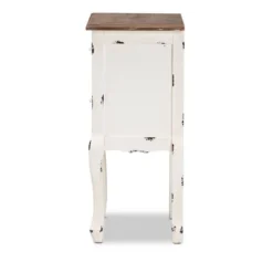 Levron Two-Tone And Antique Wood 2 Drawer Nightstand Walnut Brown/Antique White - Baxton Studio
