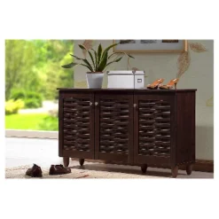 Winda Modern And Contemporary 3-Door Wooden Entryway Shoes Storage Cabinet - Dark Brown - Baxton Studio 9 Winda Modern And Contemporary 3-Door Wooden Entryway Shoes Storage Cabinet - Dark Brown - Baxton Studio -Baxton Studio GUEST faa6c9e0 f9e3 4f8d 9670 c3f5aeb74f10