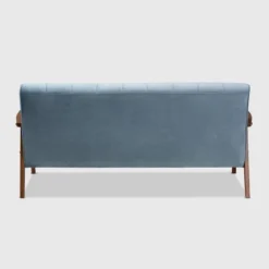 Asta Velvet Upholstered Wood Sofa Light Blue/Walnut - Baxton Studio 10 Asta Velvet Upholstered Wood Sofa Light Blue/Walnut - Baxton Studio -Baxton Studio GUEST fb0d6e25 e8b5 4ea4 9aca 6a118e115cf5