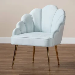 Cinzia Velvet Upholstered Seashell Shaped Accent Chair - Baxton Studio 16 Cinzia Velvet Upholstered Seashell Shaped Accent Chair - Baxton Studio -Baxton Studio GUEST fb68eb1d ae27 45b7 bc1d 042358bf448b