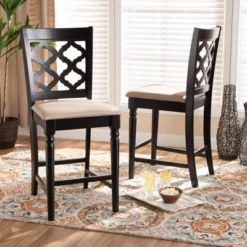 2pc Ramiro Wood Counter Height Barstools - Baxton Studio 12 2pc Ramiro Wood Counter Height Barstools - Baxton Studio -Baxton Studio GUEST fb8bc902 fc72 484c ae96 94cf51993aab