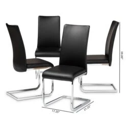 Set Of 4 Cyprien Modern And Contemporary Faux Leather Upholstered Dining Chairs - Baxton Studio 9 Set Of 4 Cyprien Modern And Contemporary Faux Leather Upholstered Dining Chairs - Baxton Studio -Baxton Studio GUEST fbcd04d0 aca3 4d85 8fb5 a02306aa7f38