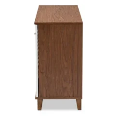 Coolidge 8 Shelf Wood Shoe Cabinet White/Walnut - Baxton Studio 10 Coolidge 8 Shelf Wood Shoe Cabinet White/Walnut - Baxton Studio -Baxton Studio GUEST fc0883f6 ac3e 4b84 ae88 13462d9ba908