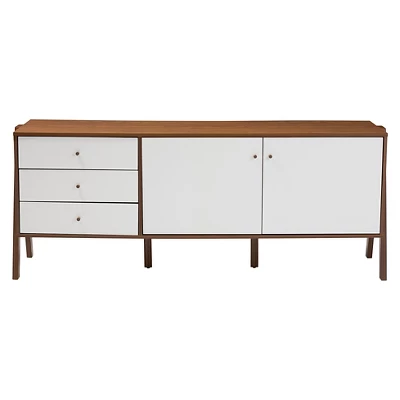 Harlow Mid-century Modern Scandinavian Style Wood Sideboard Storage Cabinet - Walnut/White - Baxton Studio 1 Harlow Mid-century Modern Scandinavian Style Wood Sideboard Storage Cabinet - Walnut/White - Baxton Studio