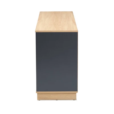 Reed 2 Door Wood Dining Room Sideboard Oak/Gray - Baxton Studio 3 Reed 2 Door Wood Dining Room Sideboard Oak/Gray - Baxton Studio - Image 3