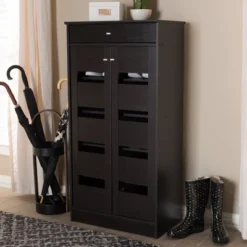 Acadia Modern And Contemporary Finished Shoe Cabinet Dark Brown - Baxton Studio 18 Acadia Modern And Contemporary Finished Shoe Cabinet Dark Brown - Baxton Studio -Baxton Studio GUEST fd9ff826 0524 41ce be91 4f75afb95f30