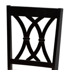 7pc Reneau Upholstered Wood Dining Set Sand Brown/Espresso - Baxton Studio -Baxton Studio GUEST fe32481a 4d52 44bf 8268 227852db3346