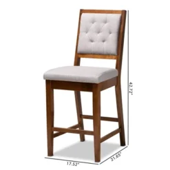 2pc Gideon Fabric Upholstered And Wood Counter Height Barstool Set - Baxton Studio -Baxton Studio GUEST fe45ebc4 88cf 4bba 80a3 36ffca83b67b