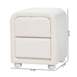 Baxton Studio Bonilla Teddy Bear Fabric And Rubberwood 2 Drawer Nightstand White: Polyester, MDF, Modern Design 15 Baxton Studio Bonilla Teddy Bear Fabric And Rubberwood 2 Drawer Nightstand White: Polyester, MDF, Modern Design -Baxton Studio GUEST fe568f1b f38b 4520 be7d c81b4e9e35fa