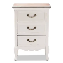 Capucine Two-Tone Natural Whitewashed Oak Finished Wood 3 Drawer Nightstand White - Baxton Studio 15 Capucine Two-Tone Natural Whitewashed Oak Finished Wood 3 Drawer Nightstand White - Baxton Studio -Baxton Studio GUEST feb87725 b861 4173 9786 a851892db471