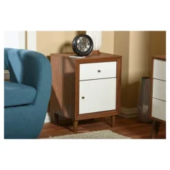 Harlow Mid-Century Modern Scandinavian Style Wood 3 Drawer Chest White/Walnut - Baxton Studio -Baxton Studio GUEST fed19ab8 3347 459f a50d 7a68061b2cf3