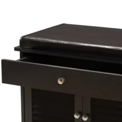 Leo Modern And Contemporary Wood 2 Drawer Shoe Storage Bench Dark Brown - Baxton Studio 14 Leo Modern And Contemporary Wood 2 Drawer Shoe Storage Bench Dark Brown - Baxton Studio -Baxton Studio GUEST fef54dbe 88cf 4d99 b606 f53e3e2faf7b