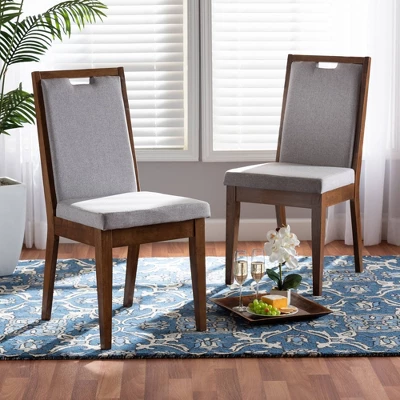 2pc Octavia Wood Dining Chair Set - Baxton Studio 6 2pc Octavia Wood Dining Chair Set - Baxton Studio - Image 6