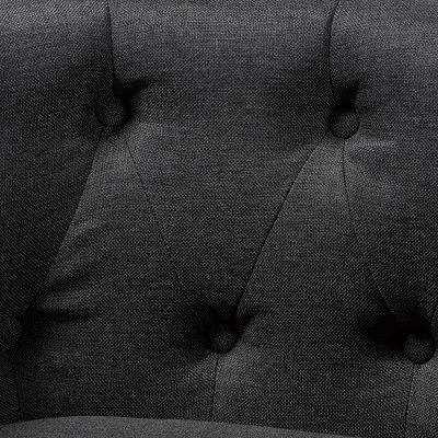 Bisset Chesterfield Chair Gray - Baxton Studio 5 Bisset Chesterfield Chair Gray - Baxton Studio - Image 5