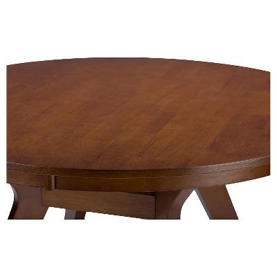 Montreal Mid-Century Round Wood Dining Table - Brown Walnut - Baxton Studio 2 Montreal Mid-Century Round Wood Dining Table - Brown Walnut - Baxton Studio - Image 2